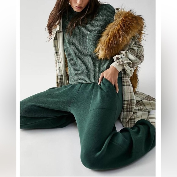 Free People Freya Sweater Set in Emerald Spell Combo Size SM $128 Retail NWT - Picture 8 of 13